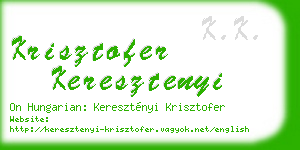 krisztofer keresztenyi business card
