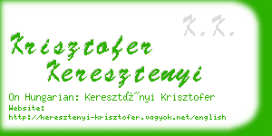 krisztofer keresztenyi business card